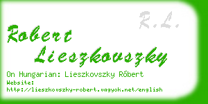 robert lieszkovszky business card